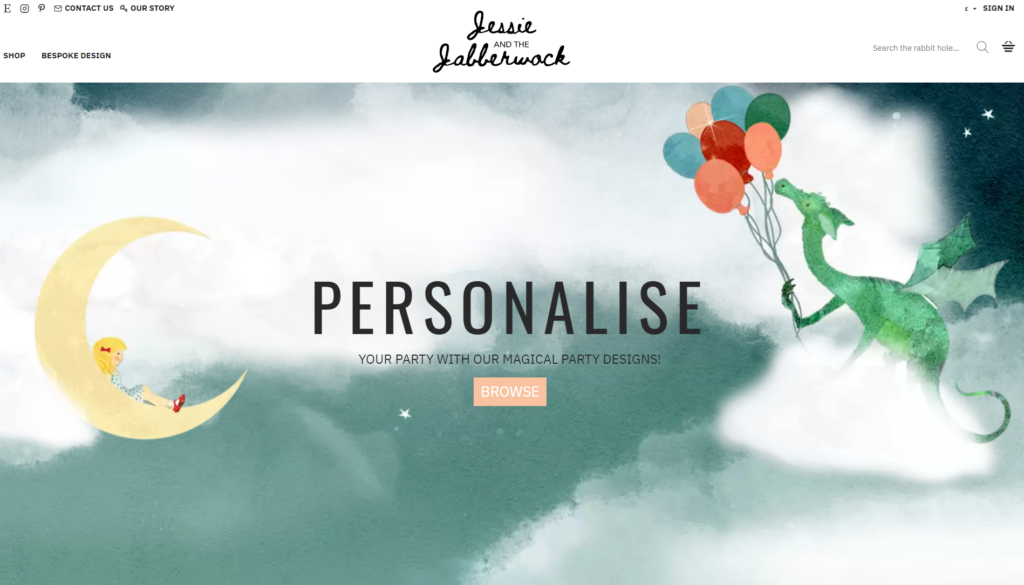 jessie and the jabberwock website screenshot